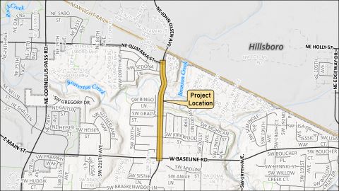 "205th Avenue from Baseline Road to Quatama Street map"